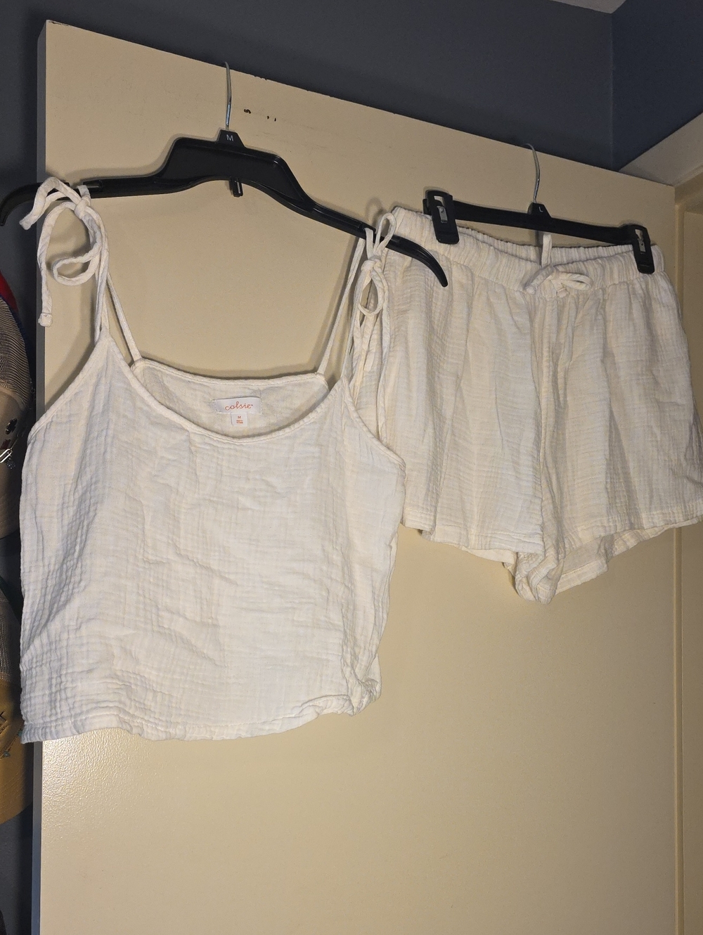 Colsie Cream Textured Cotton Pj Set